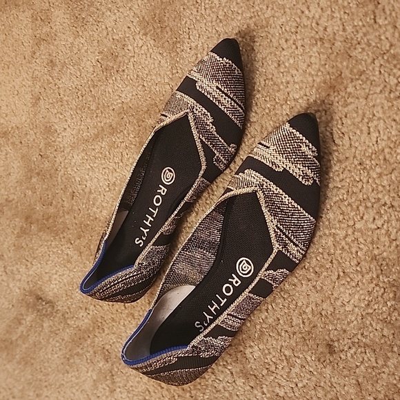 Rothy's Shoes - Rothy's Golden Shimmer Point Toe Flats